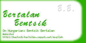 bertalan bentsik business card